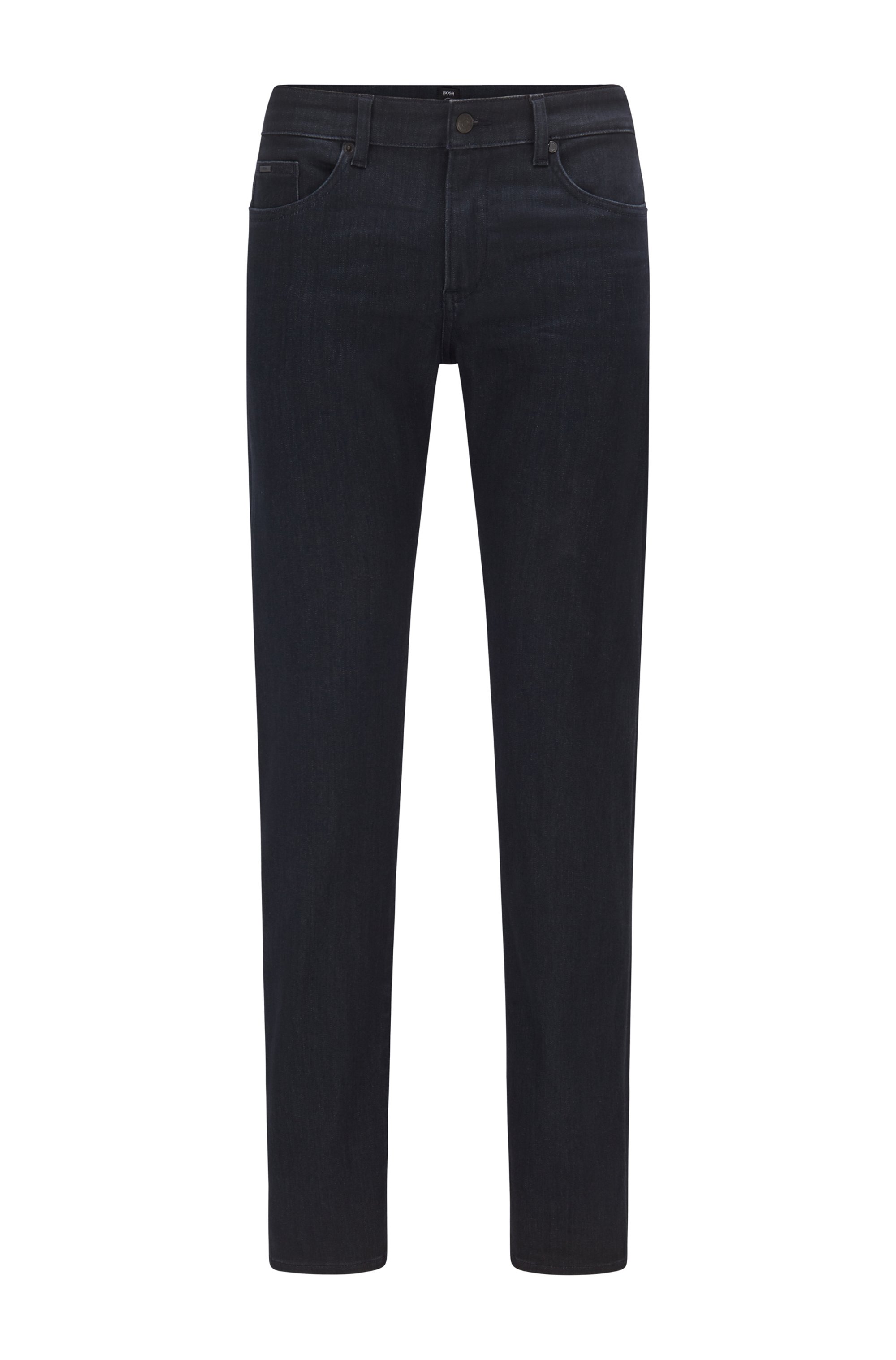 Slim-fit jeans in dark-gray comfort-stretch denim, Light Grey