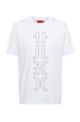 T-Shirt aus Bio-Baumwolle mit abgeschnittenem Logo, Weiß
