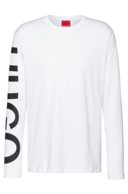 hugo boss white long sleeve shirt