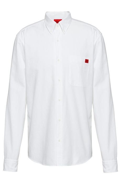 Camicia slim fit in cotone con etichetta con logo rossa HUGO BOSS Uomo Abbigliamento Camicie Camicie casual 