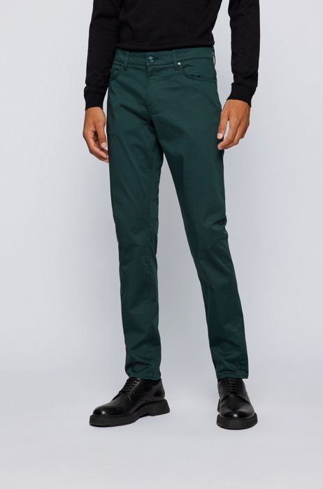 Slim-fit jeans in comfort-stretch denim, Dark Green