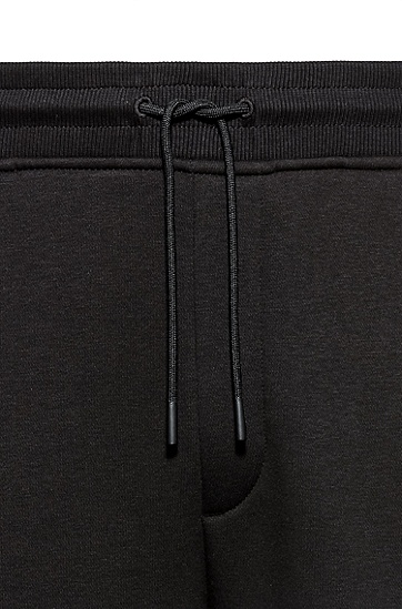 品牌宣言徽标装饰棉质混纺运动裤,  001_Black