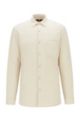 Regular-fit shirt in poplin with quilting, White