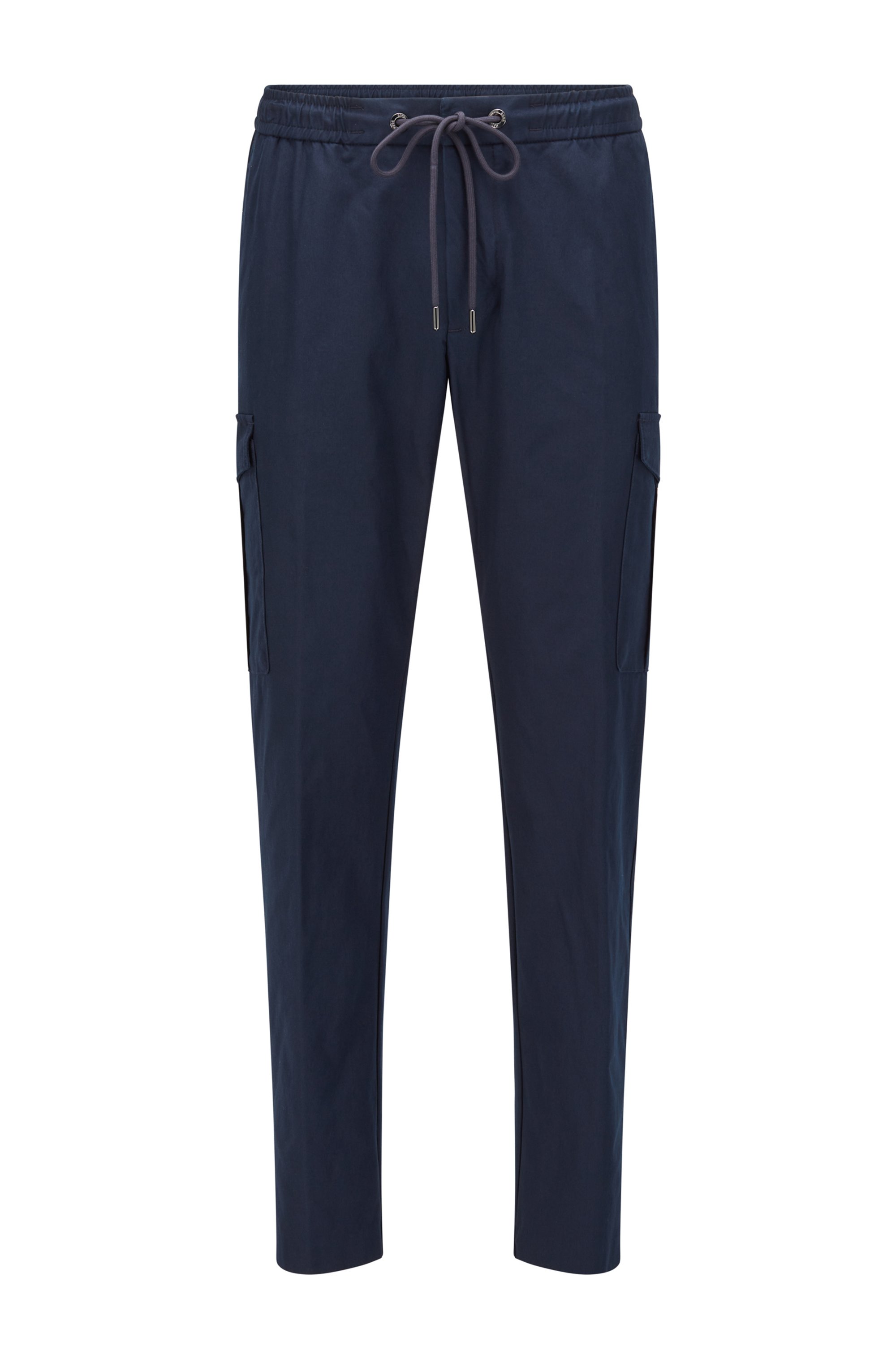Slim-fit cargo trousers in a stretch-cotton blend, Dark Blue