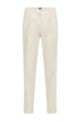 Tapered-fit trousers in organic cotton with pleat front, White