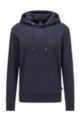 Relaxed-fit hooded sweatshirt in organic-cotton terry, Dark Blue