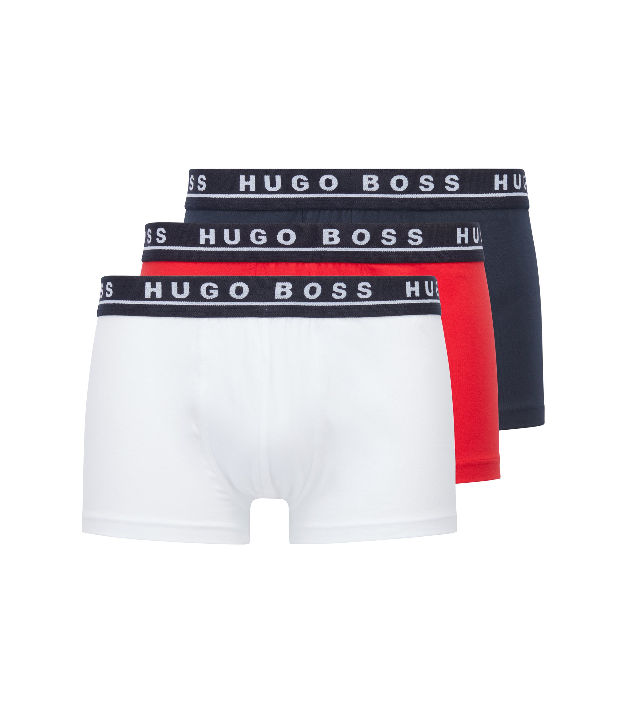 BOSS - トランクス3枚セット ストレッチコットン ロゴウエストバンド BOSS - トランクス3枚セット ストレッチコットン ロゴウエストバンド