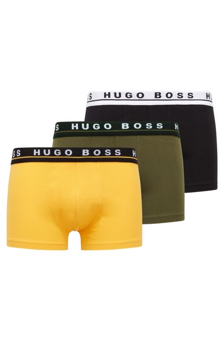 BOSS by HUGO BOSS Baumwolle Dreier-Pack Boxershorts aus Stretch-Baumwolle mit Logos am Bund in Schwarz für Herren Herren Unterwäsche BOSS by HUGO BOSS Unterwäsche 
