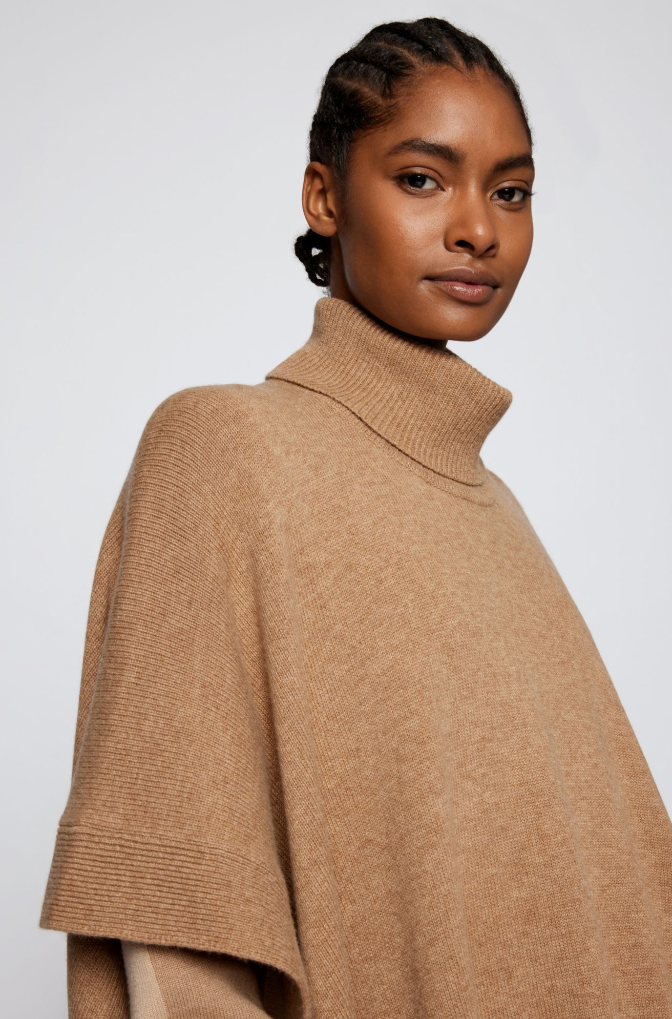 turtleneck poncho sweater