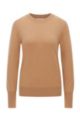 Crew-neck sweater in pure cashmere, Light Brown