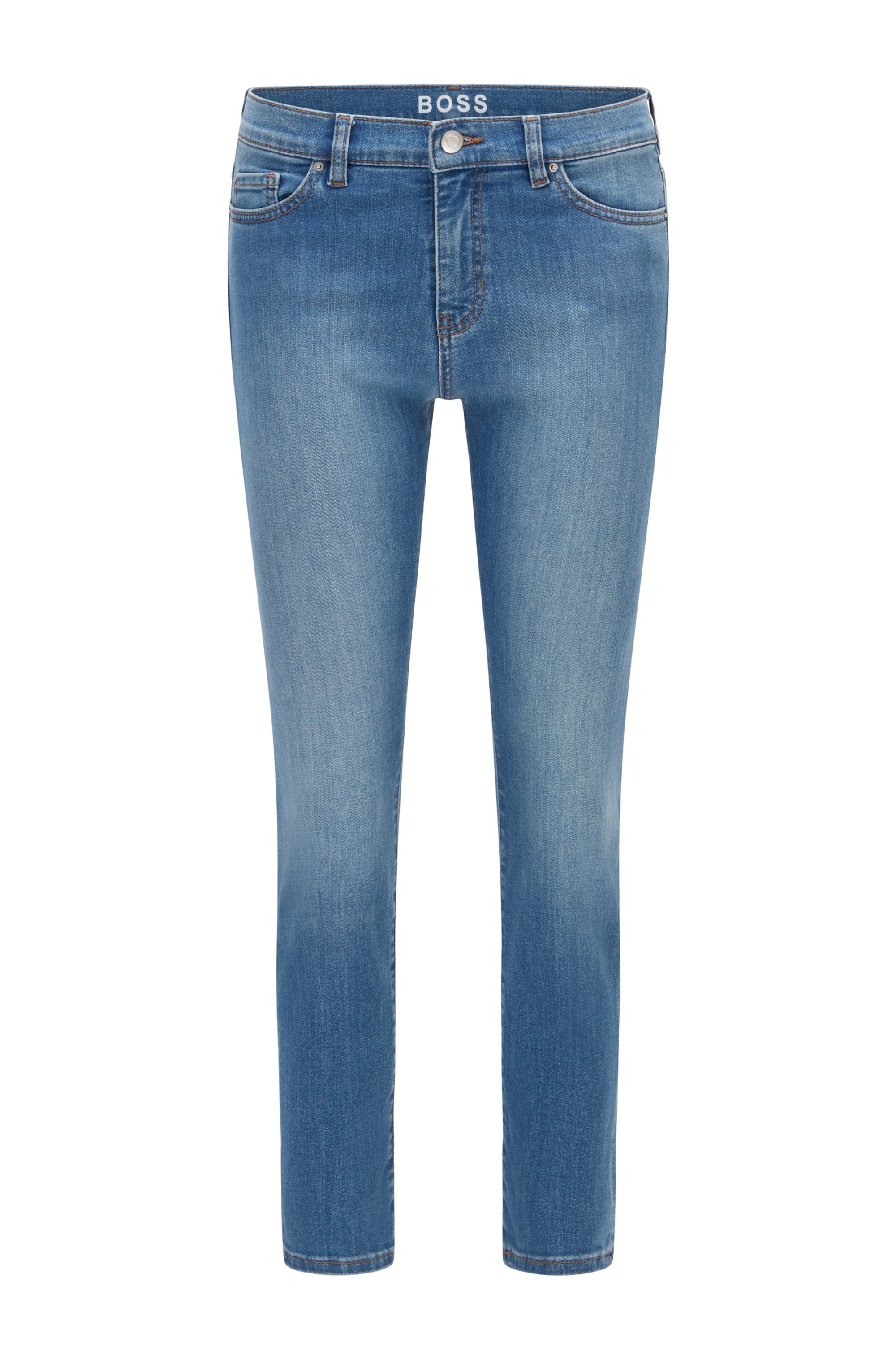 Slim-fit jeans in bright-blue super-stretch denim, Blue