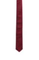 Checked tie in silk jacquard, Red Patterned