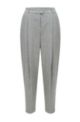 Relaxed-fit trousers with front pleats and cropped length, Silver