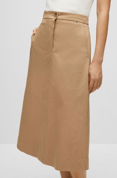 Natural - Save 20% MSGM Cotton Skirts Skirts Skirts Skirts in Beige Womens Clothing Skirts Knee-length skirts 