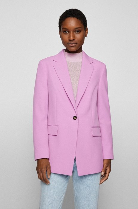 Regular-fit jacket in stretch twill, light pink