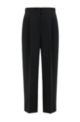 Relaxed-fit trousers in Japanese crepe with natural stretch, Black
