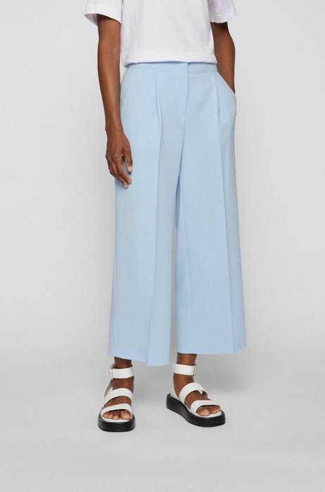 Relaxed-fit crease-resistant trousers in Japanese crepe, Light Blue