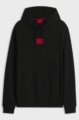 Felpa con cappuccio in cotone, Nero