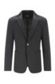 Slim-fit jacket in micro-patterned stretch jersey, Dark Grey