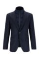 Slim-fit tweed jacket with detachable padded inner, Dark Blue