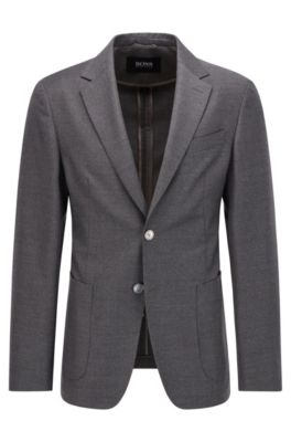 弹力羊毛法兰绒修身夹克外套,  030_medium grey