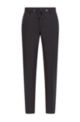 Slim-fit trousers in stretch-wool flannel, Dark Grey