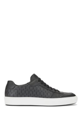 lucas knit and rubberized leather trainer