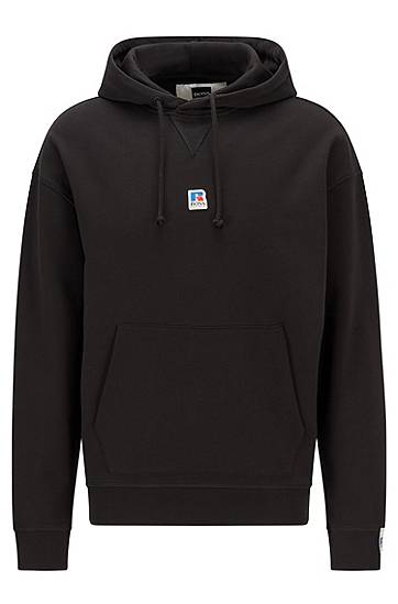 Sweat à capuche mixte Relaxed Fit en coton biologique avec logo exclusif
