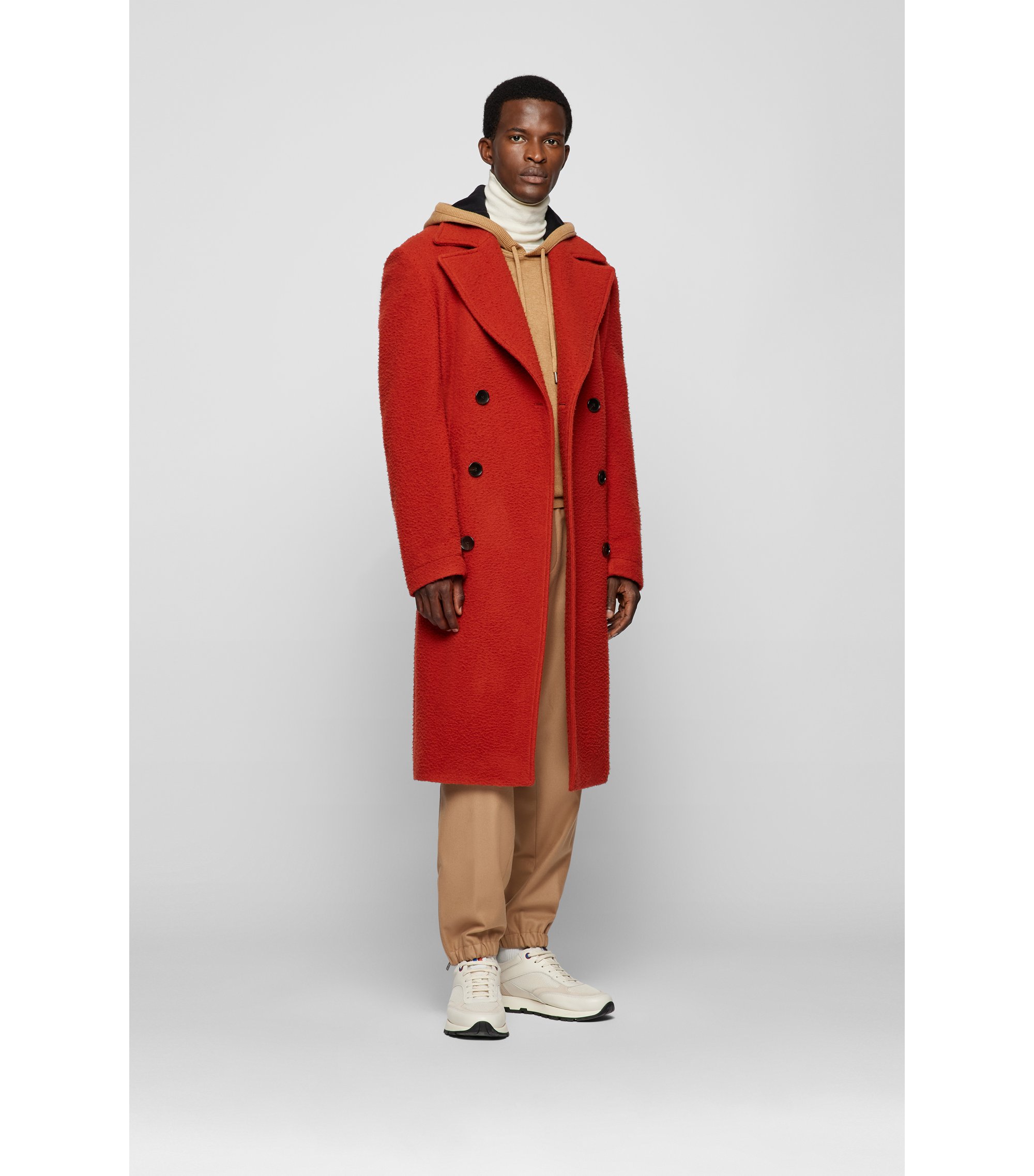 BOSS - Slim-fit double-breasted coat in a wool blend BOSS - Slim-fit double-breasted coat in a wool blend