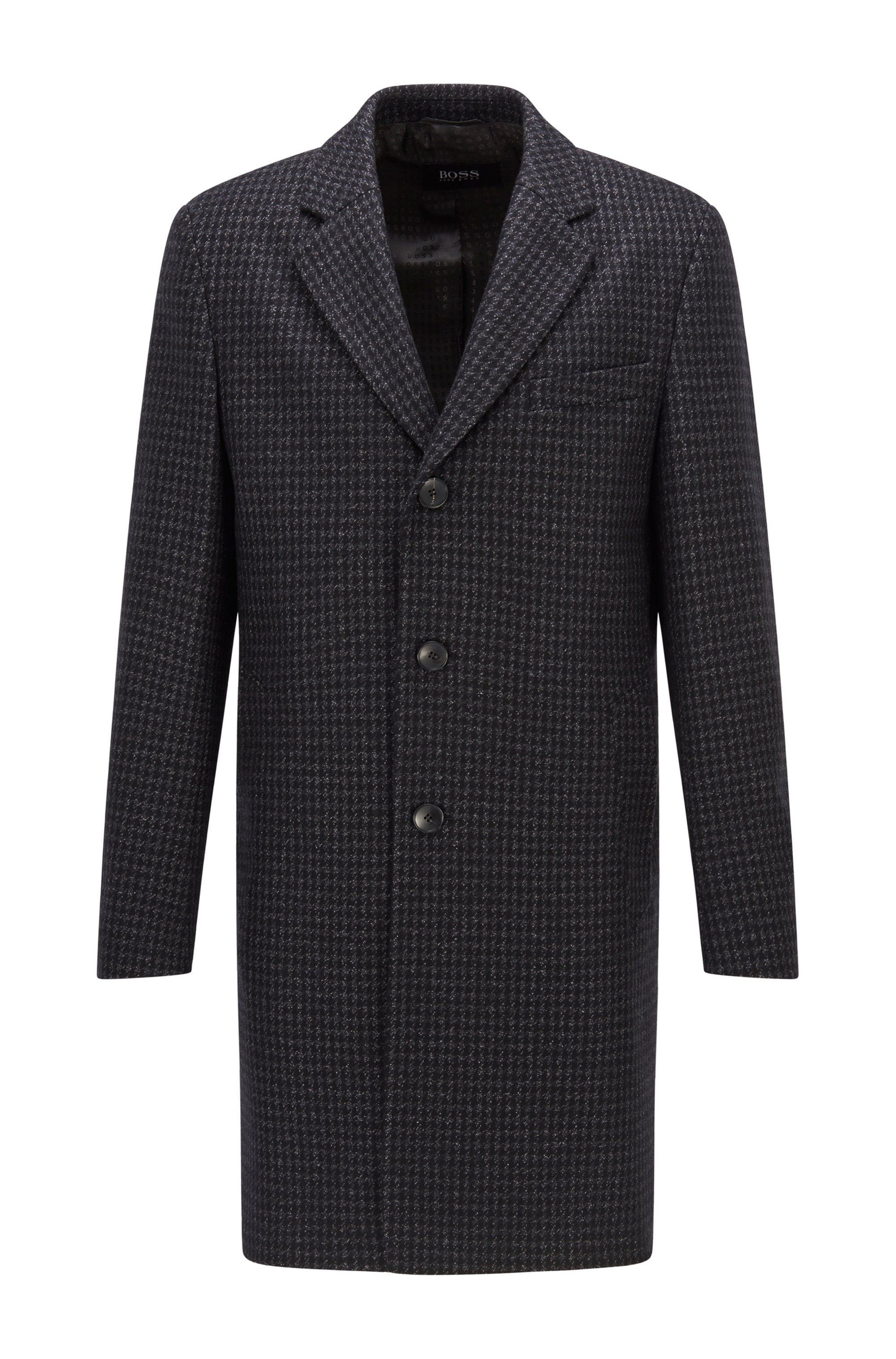 Slim-fit coat in a recycled-wool blend, Silver