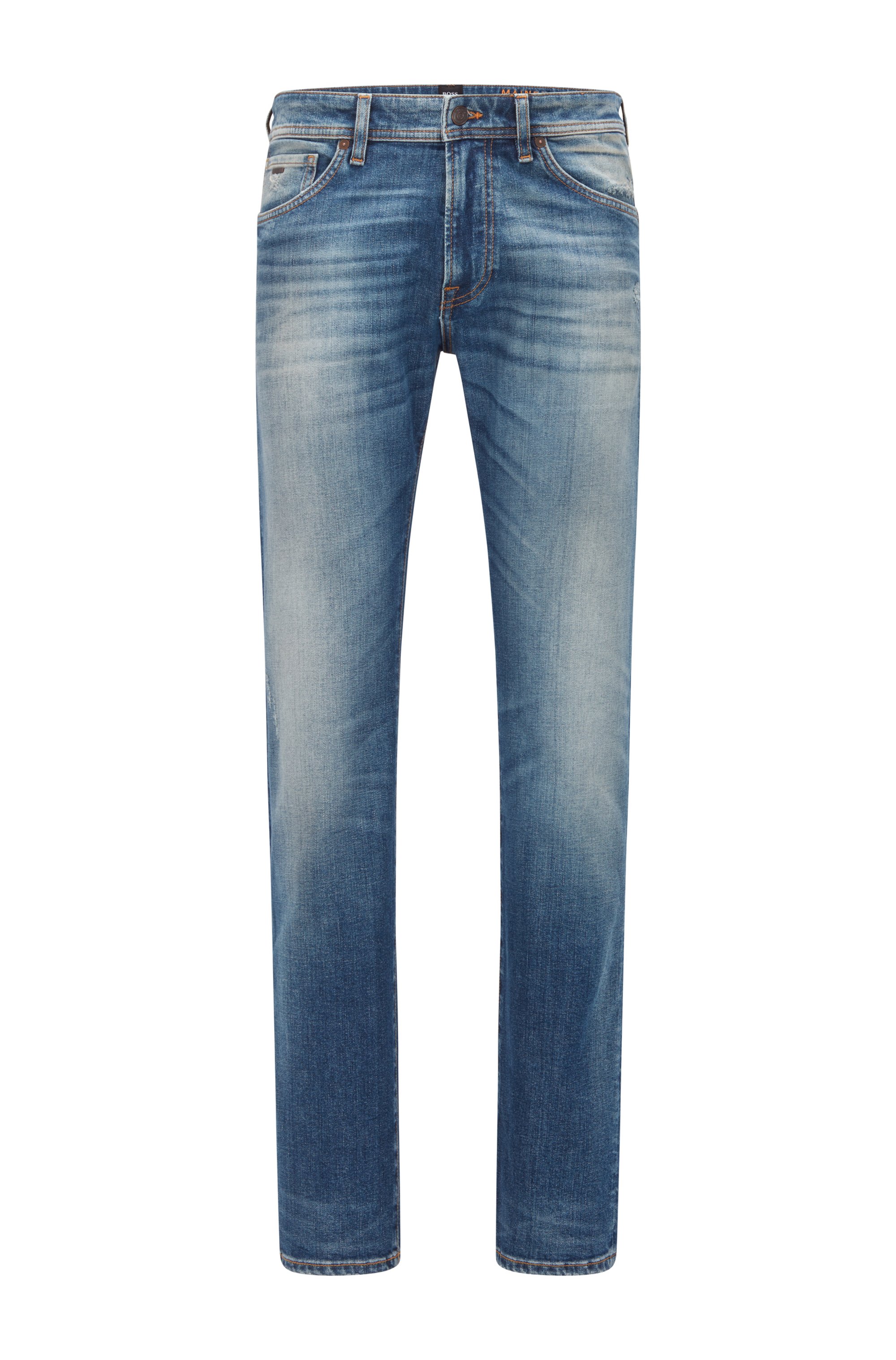 Jeans regular fit in comodo denim elasticizzato blu, Blu