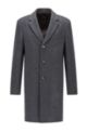 Slim-fit coat in virgin wool with cashmere, Grey