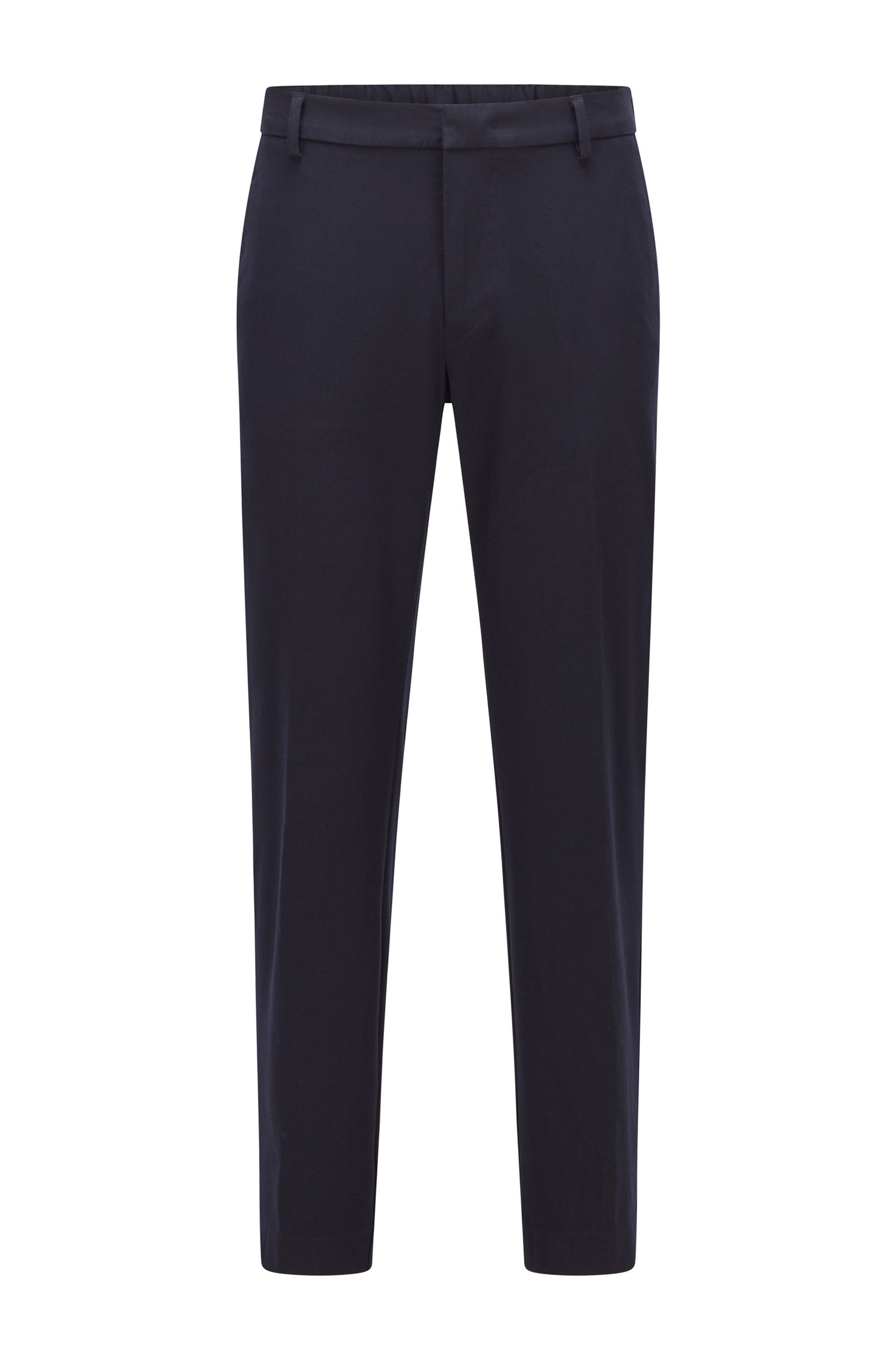 Crease-resistant trousers in stretch twill with secure pocket, Dark Blue