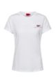 Organic-cotton slim-fit T-shirt with kiss logo, White
