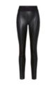 Extra-slim-fit leggings in faux leather, Black