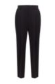 Regular-fit trousers in Japanese crepe with natural stretch, Black