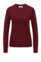 Crew-neck sweater in virgin wool, Dark Red