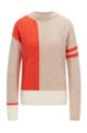 Regular-fit sweater with colour-block intarsia, Patterned