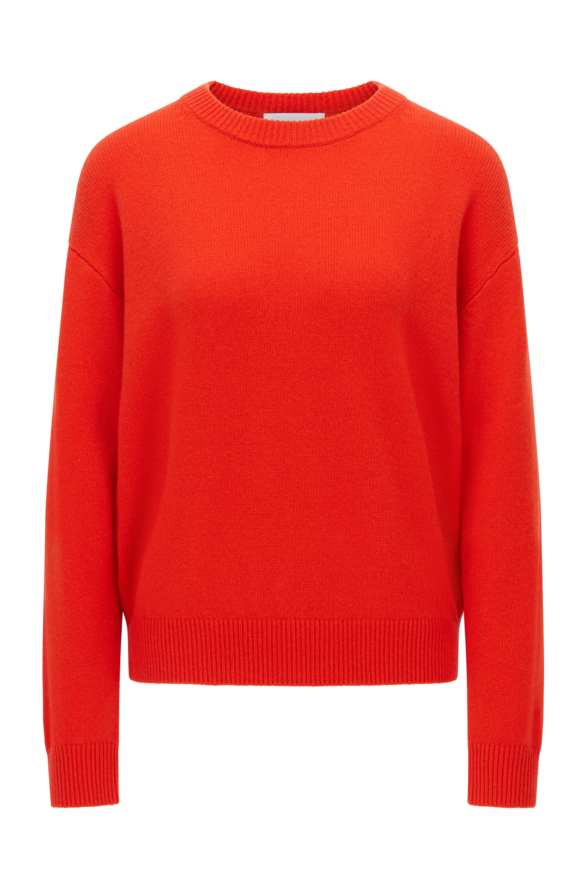 Relaxed-fit sweater in pure cashmere, Orange