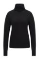 Funnel-neck sweater in pure cashmere, Black