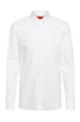 Extra-slim-fit shirt in easy-iron cotton poplin, White