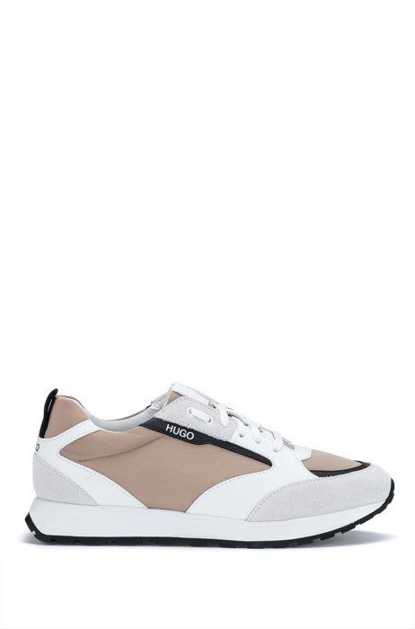 Low-top trainers with logo details, Light Brown