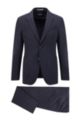 Slim-fit suit in performance-stretch cloth, Dark Blue