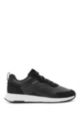 Low-top trainers in nappa leather and suede, Black