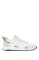 Low-top trainers in nappa leather and suede, White