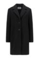 Regular-fit coat in a heavyweight wool blend, Black