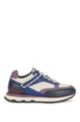 Hybrid trainers with hiking-style lacing system, Purple Patterned