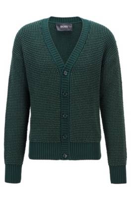 Cardigan en soie mélangée avec mélange de structures