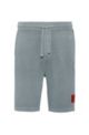 Relaxed-fit shorts in cotton with red logo label, Light Blue