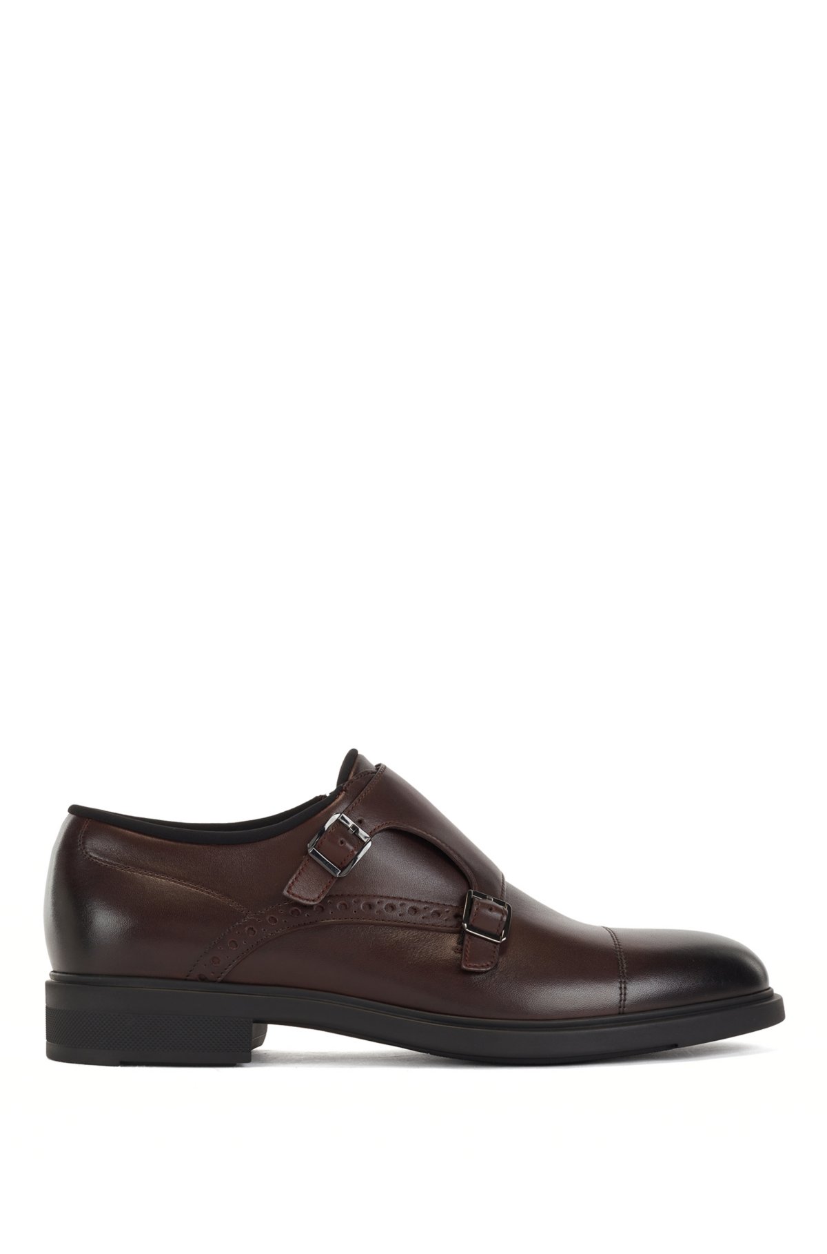 Presentator Disco minimum BOSS - Italian-leather monk shoes with Outlast® lining